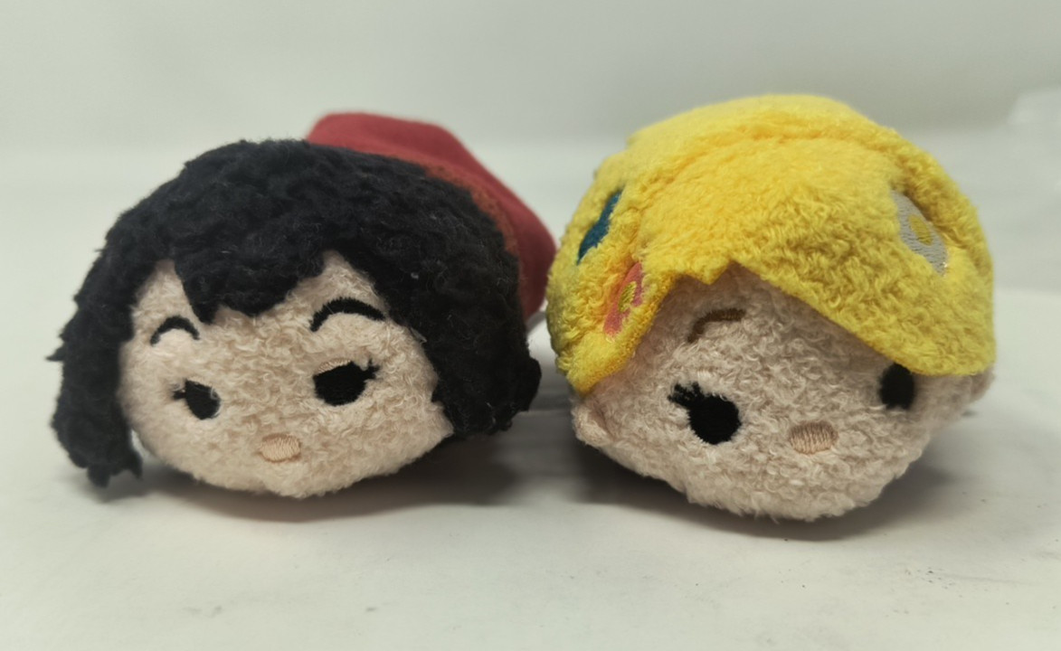 Lot of 2 Disney Tangled Tsum Tsum  Beanbag Stuffed Animal Rapunzel Mother Gothel