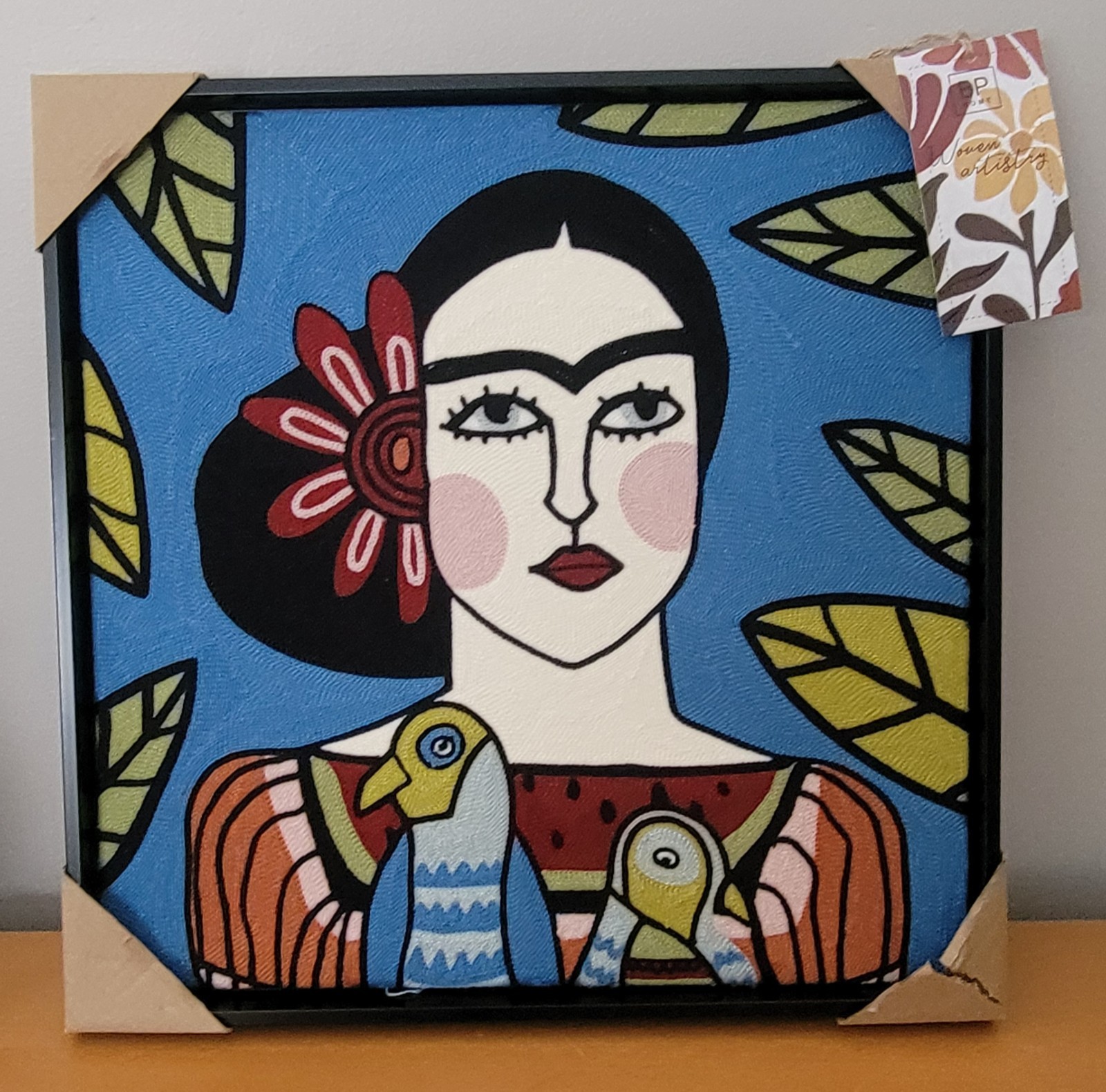 New BP Home Frida Kahlo Inspired Embroidered Woven Fiber Boho Decor 17”x 17”
