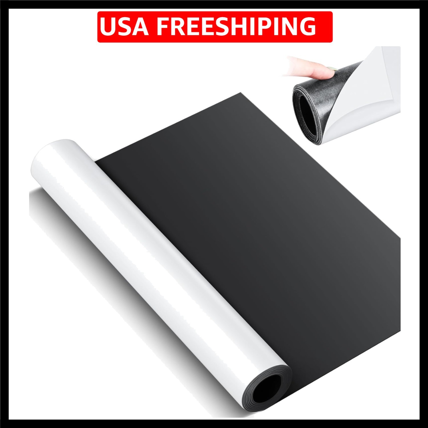 12"x5ft Magnetic Sheet Roll 30Mil Extra Large Adhesive Back Flexible White