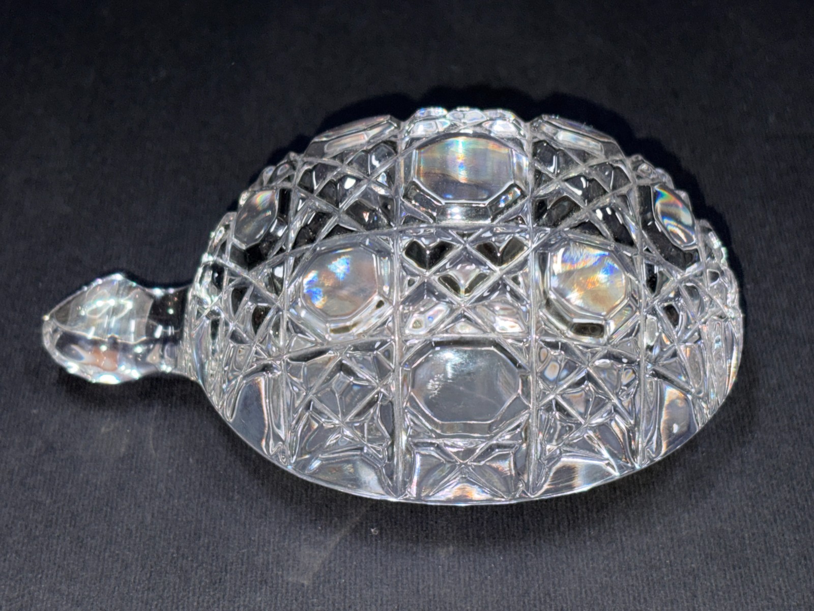 Waterford Crystal Cut Pattern Shell Turtle Paperweight Figurine