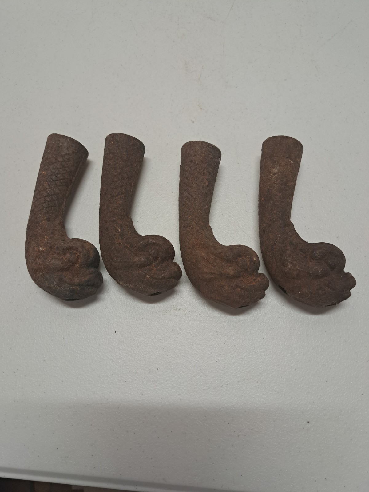 4 Vintage 1880s  Antique Cast Iron Dragon Table Or  Stool Feet