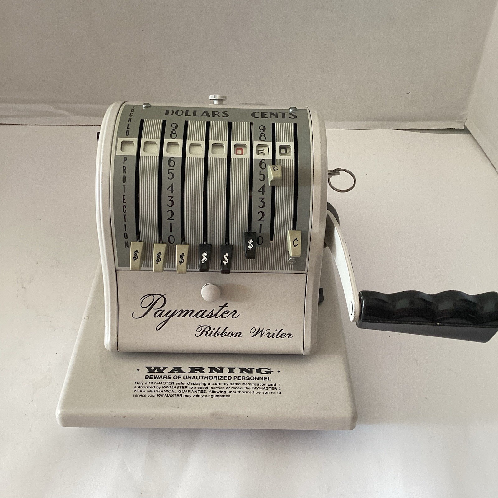 Antique Paymaster Ribbon Writer Series 8000 & Key,