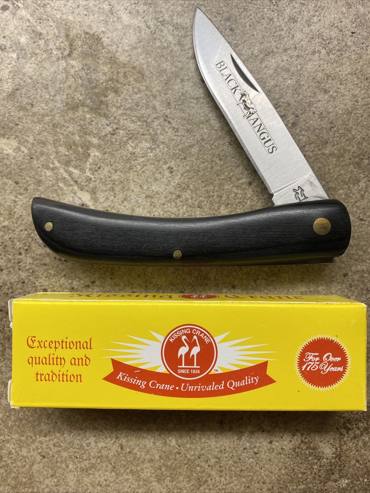 Kissing Crane Black Angus Farmer Folding Pocket Knife KC5295