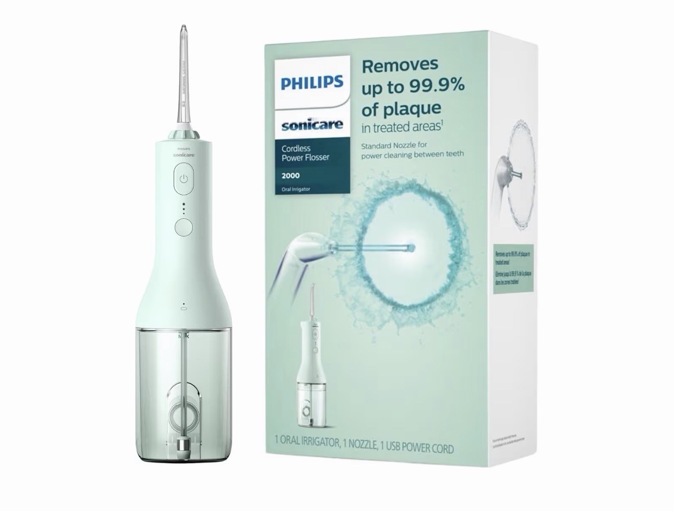 Philips Sonicare Cordless Power Flosser 3000 Quad Stream Oral Irrigator Mint
