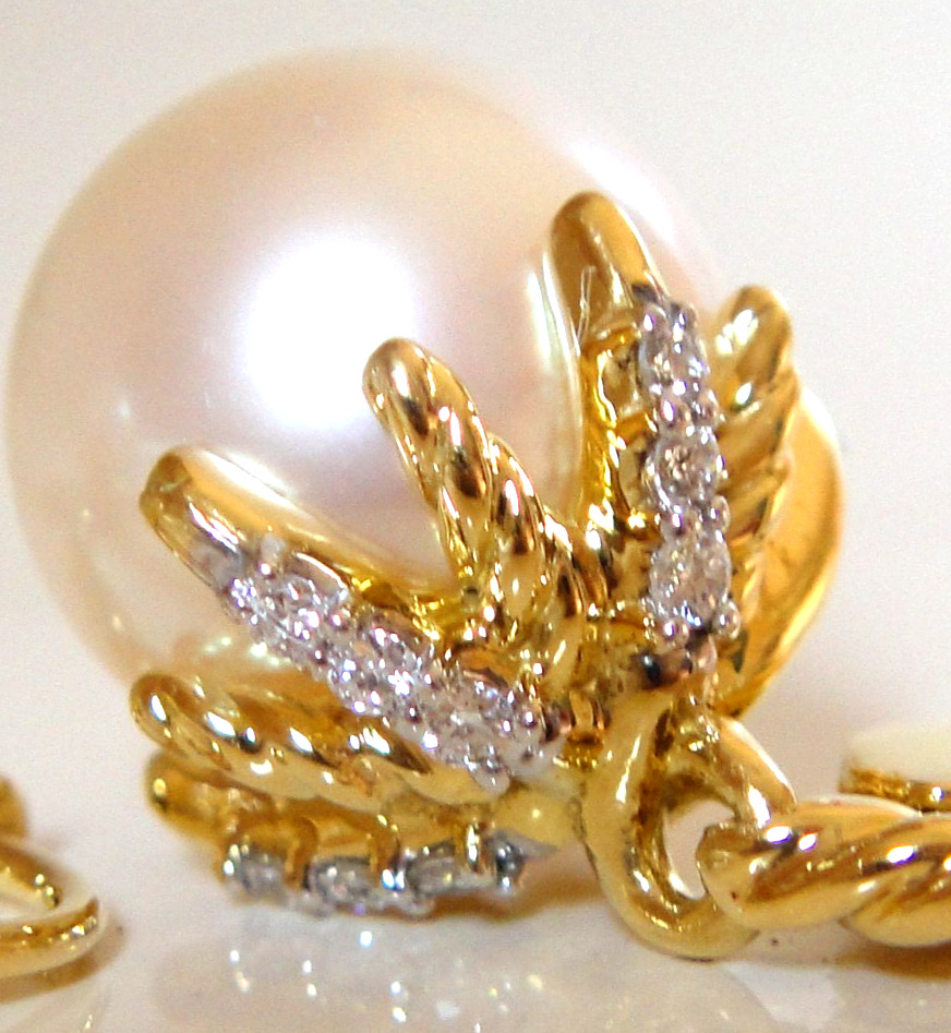 DAVID YURMAN 18K GOLD PEARL DIAMOND BOX CHAIN NECKLACE