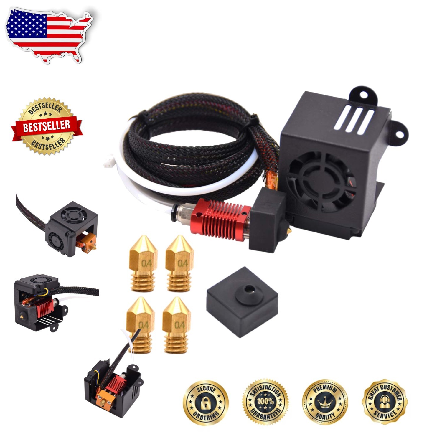 Ender 3 Hotend Upgrade Kit 24V 0.4mm Nozzle High Performance Easy Install