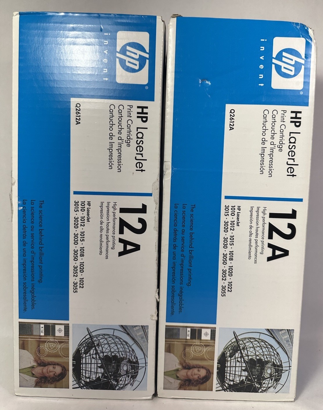 Genuine HP LaserJet 12A Black Toner Print Cartridge Q2612A New Sealed Lot of 2