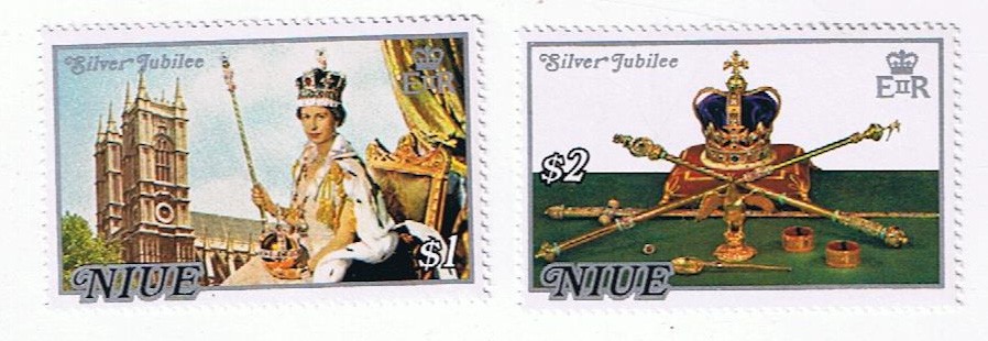 Stamps Niue  1977 #194-95 QEII Silver Jubilee MNH