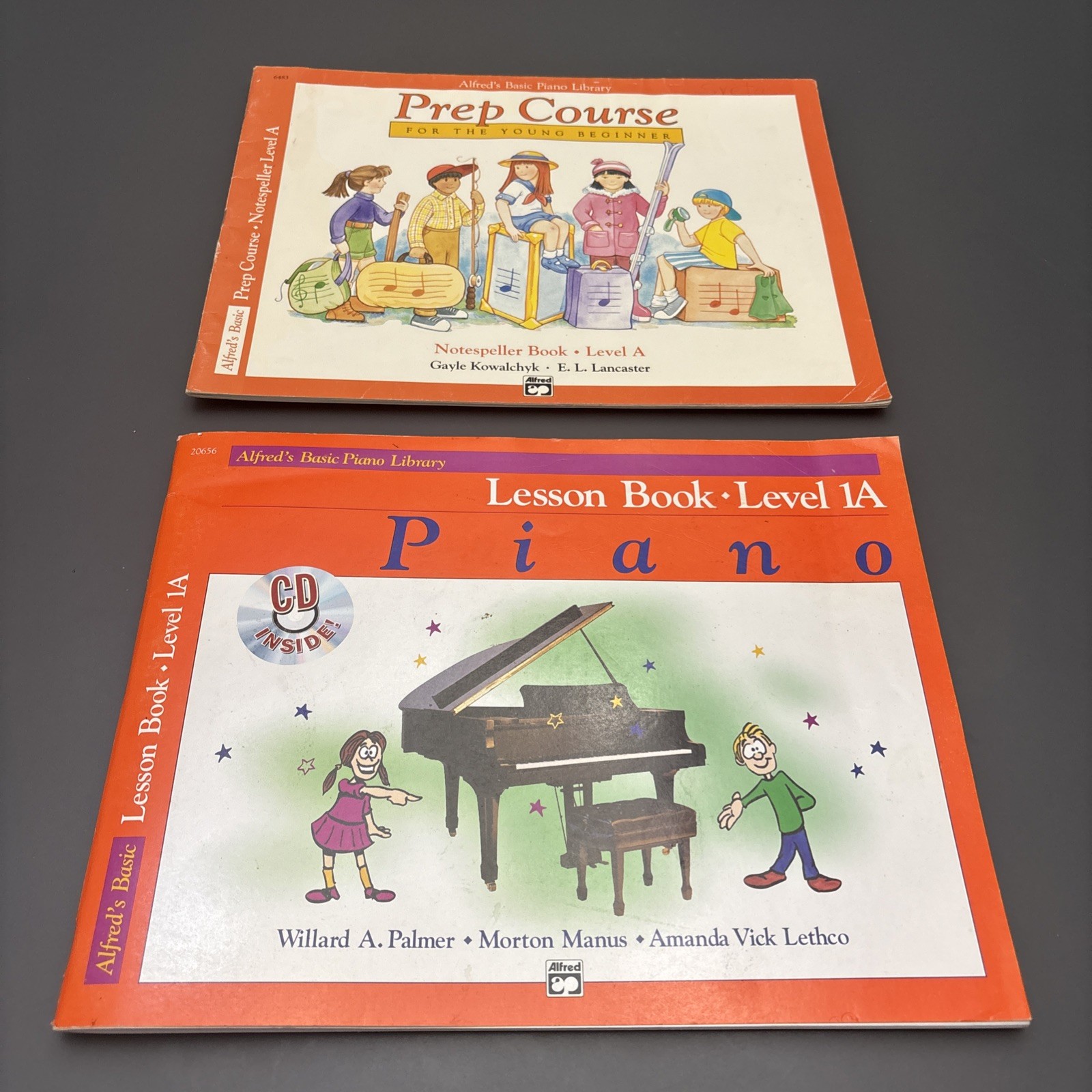 Alfred's Basic Piano Course Lesson Book Beginner Level Lot Of 2 6483 20656 NO CD