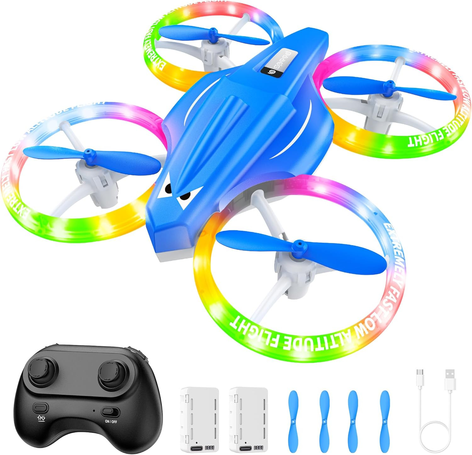 Drones for Kids with Cool Light, Kids Drone with 3D Flip, Altitude-Hold, Self-Ro