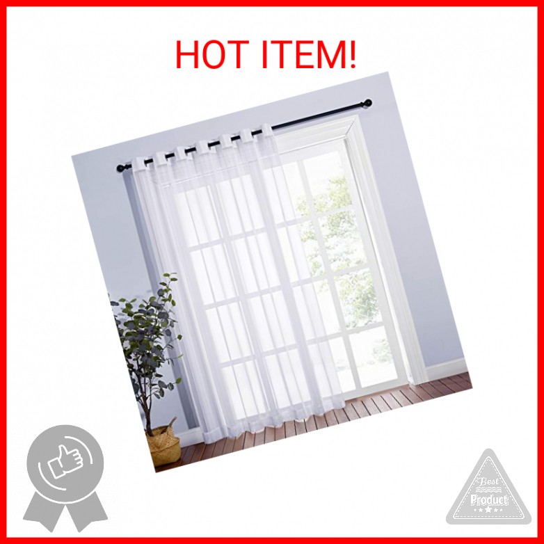 NICETOWN Patio Door Sheer Curtain - Vertical Voile Drape, Extra Wide Curtain Pan