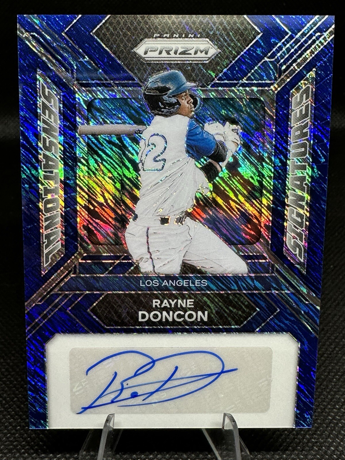 Rayne Doncon 2024 Panini Prizm Sensational Signatures Blue Shimmer Prizm Auto /8