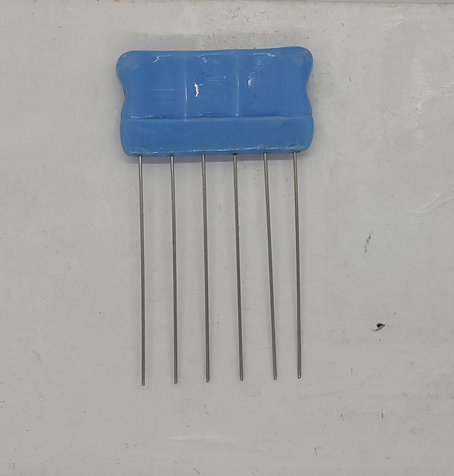 Vintage Hair Pick Blue Purse Size Hair Lift Pick Stainless Steel 