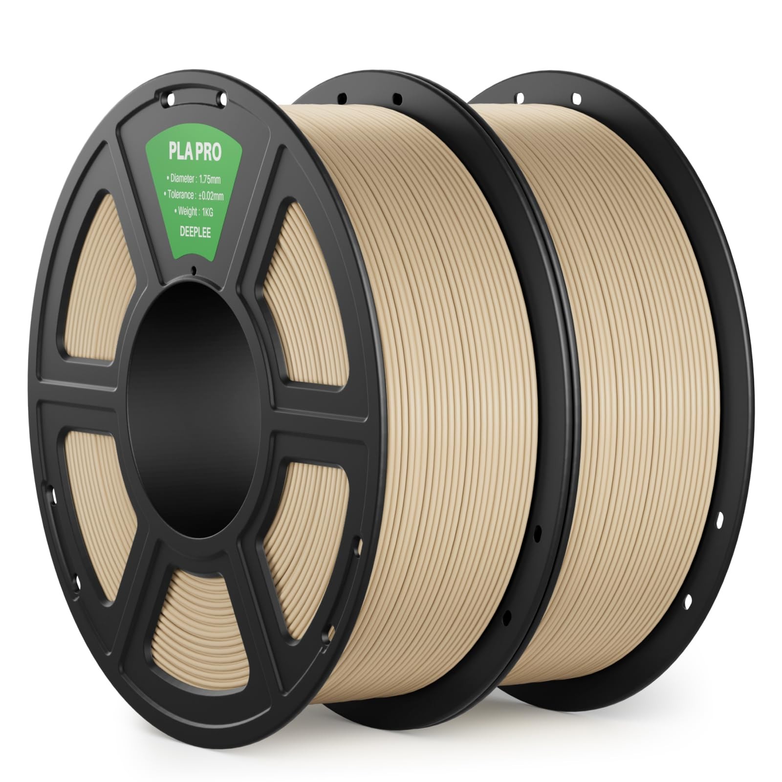 DEEPLEE PLA PRO Filament 1.75mm, Stronger Toughness 3D Printer 2*beige 