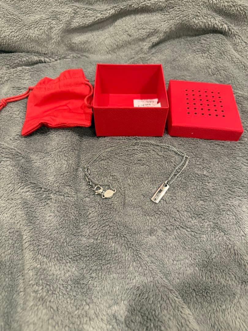 Diesel Men Dog Tag Necklace Dx1116 With Box Pouch Almost unused Luxury Classic