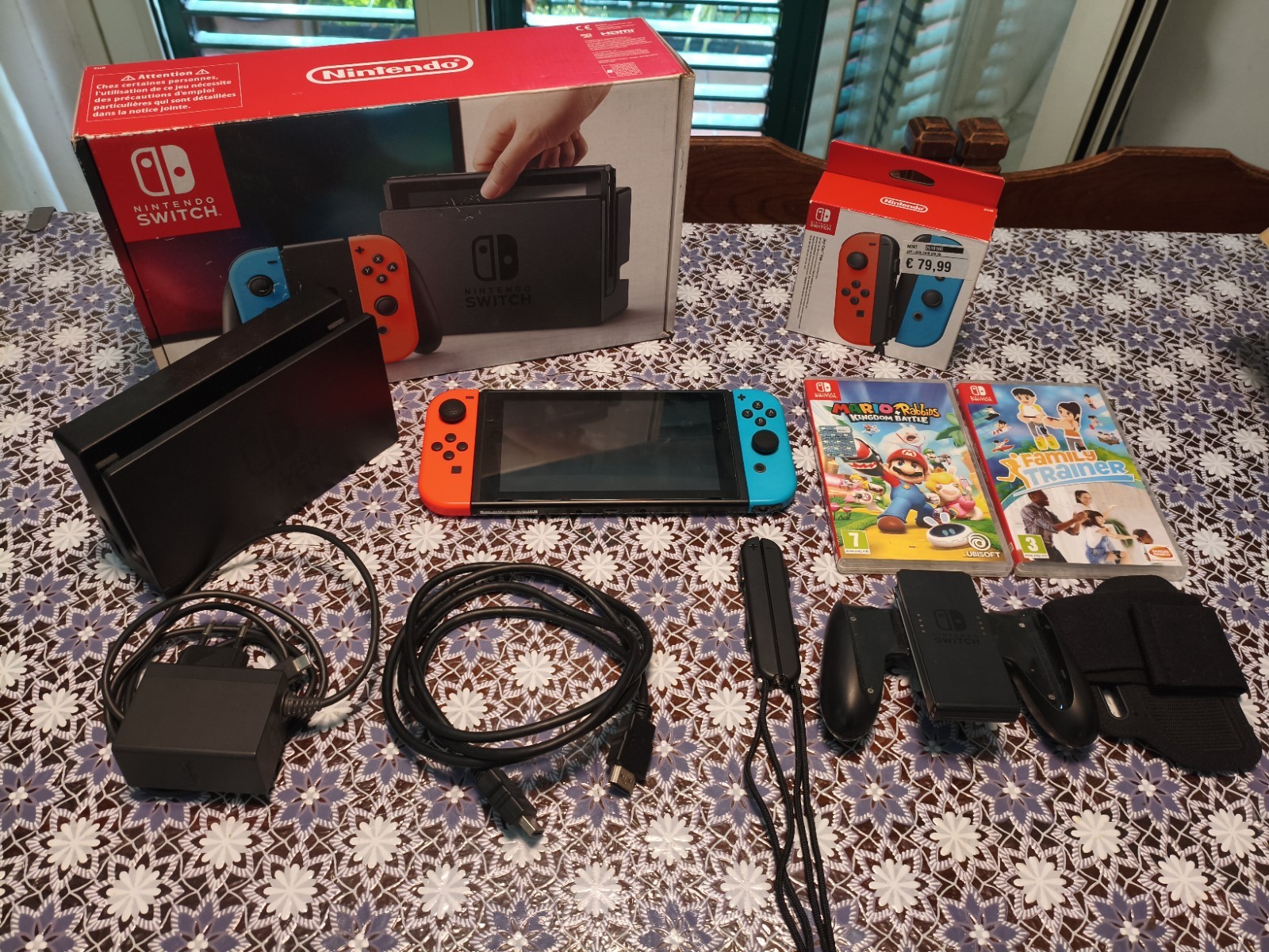 Nintendo Switch, Console First Edition, Complete with Box, Accessories and Games
