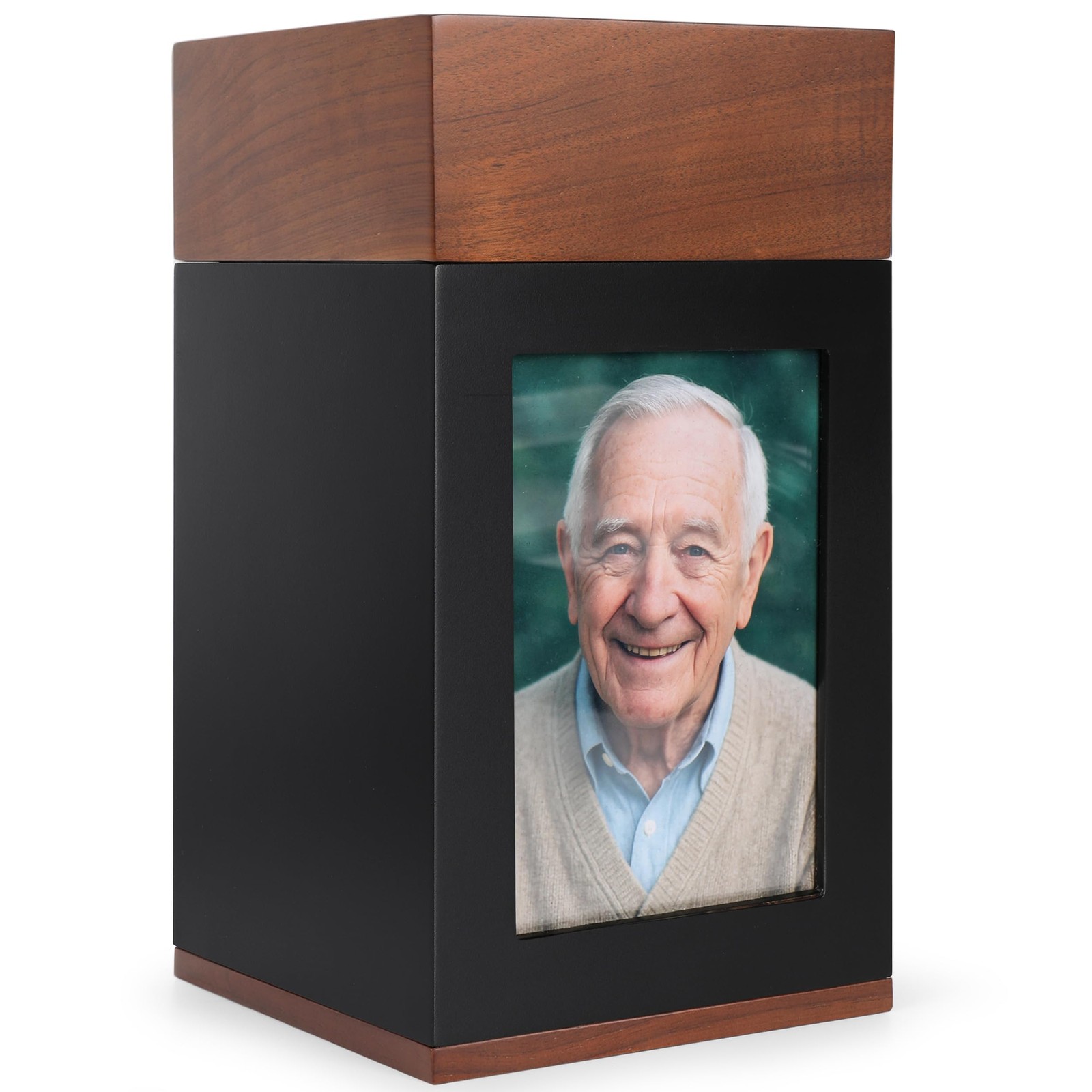 Wooden Urns for Human Ashes – Handcrafted Memorial Box with Photo Frame – Lar...