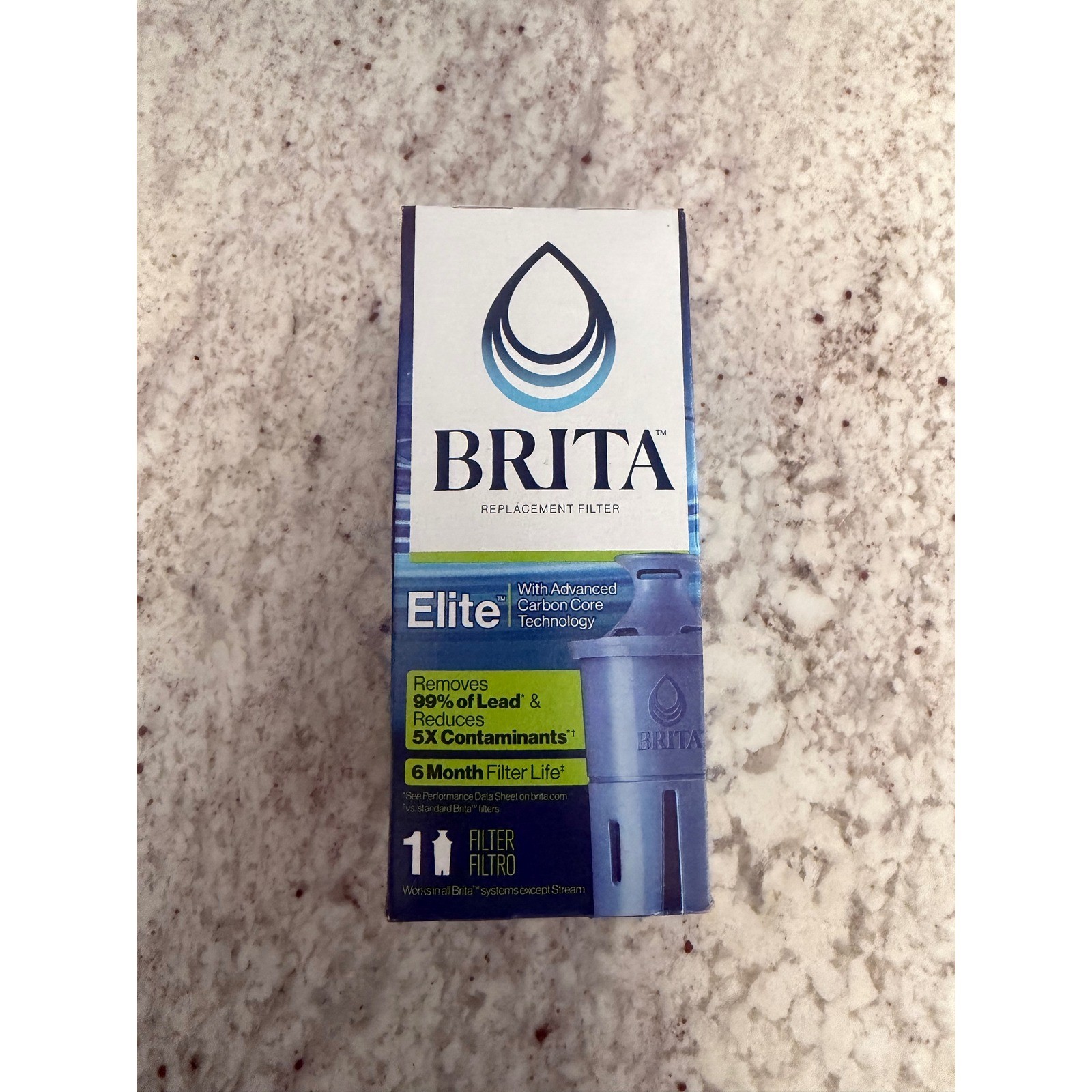Brita Elite Replacement Water Filter OB06 Blue 6 Month 120 Gallon Lead Reduction