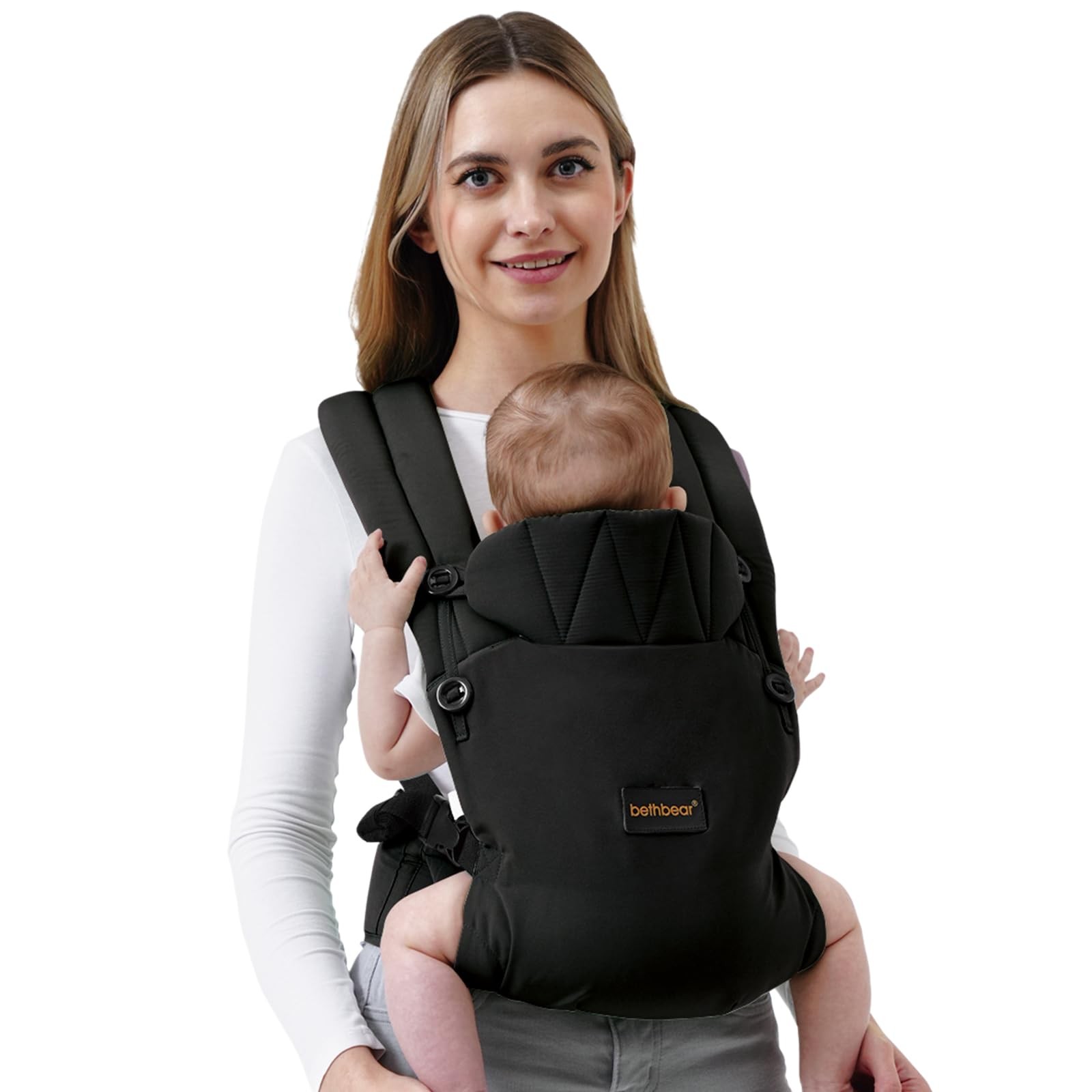 Black Cotton Linen Ergonomic Versatile Adjustable Sling Baby Carrier