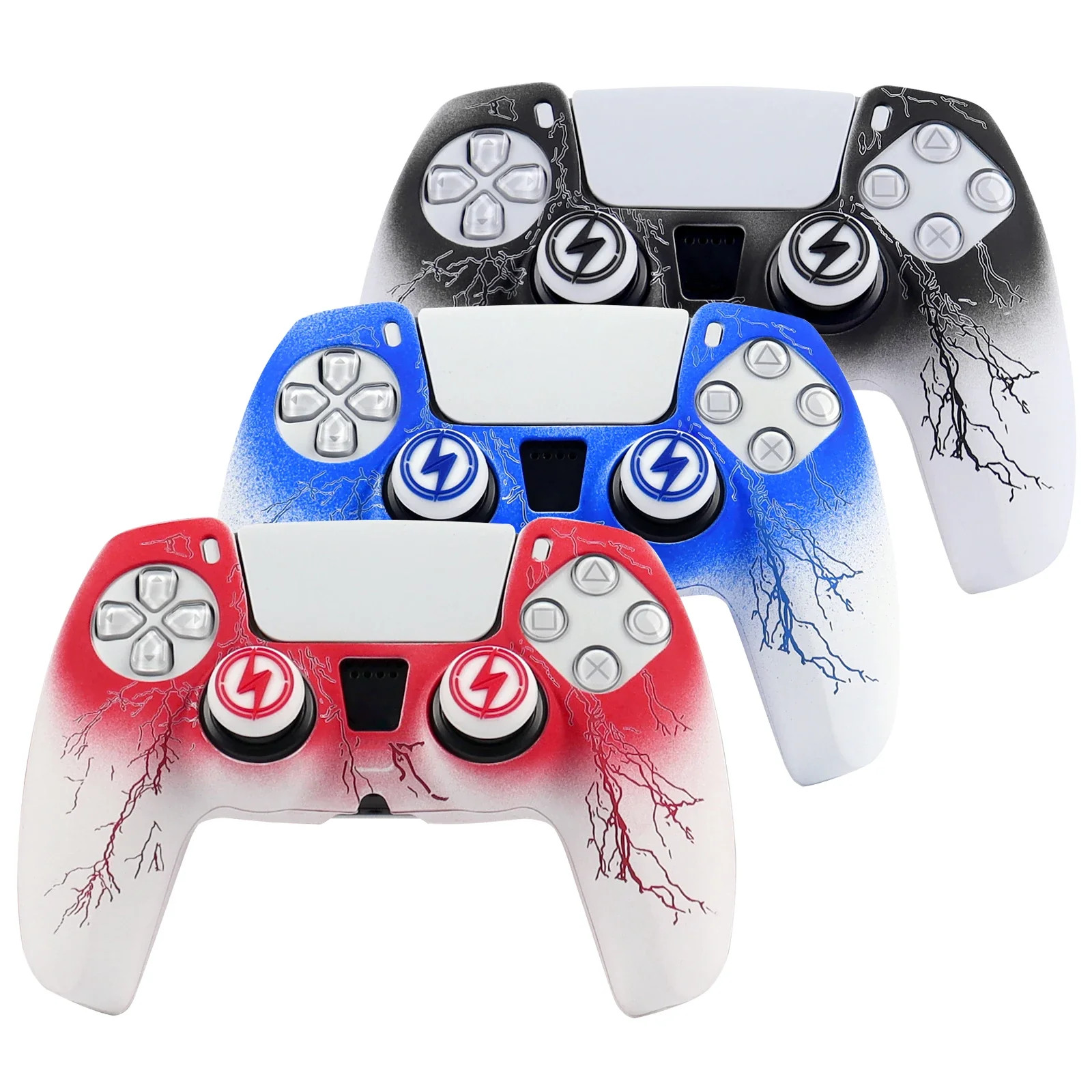 Laser Carving Soft Silicone Cover For PS5 Controller Skin Case Gamepad Joystick 