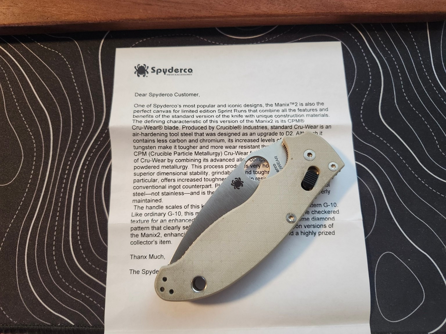 RARE Sprint Spyderco Manix 2 Gray Diamond G10 Cruwear C101GPGY2 Discontinued