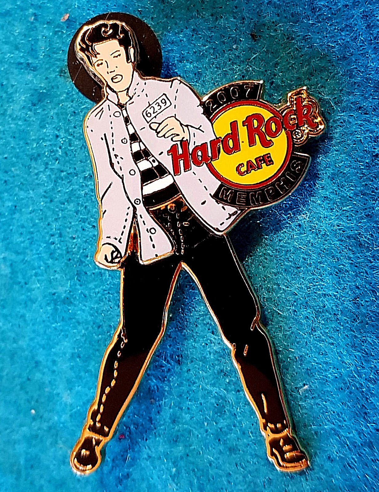 MEMPHIS ELVIS PRESLEY JAILOUSE ROCK 2007 SWIVEL HIPS BLUE Hard Rock Cafe PIN LE