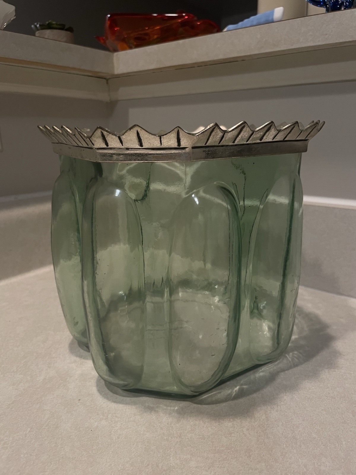 Vintage Apothecary Glass Jar 7.5” Tall