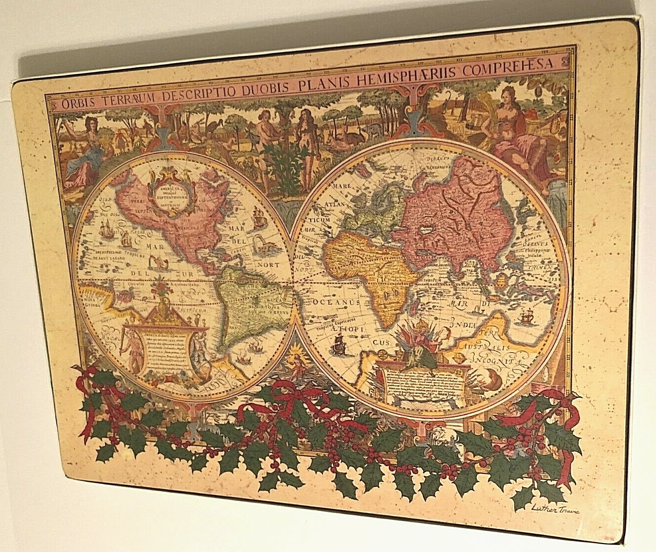 Set of 4 Fallani & Cohn Orbis Terraum Duobis World Map Classic Cork Place Mats