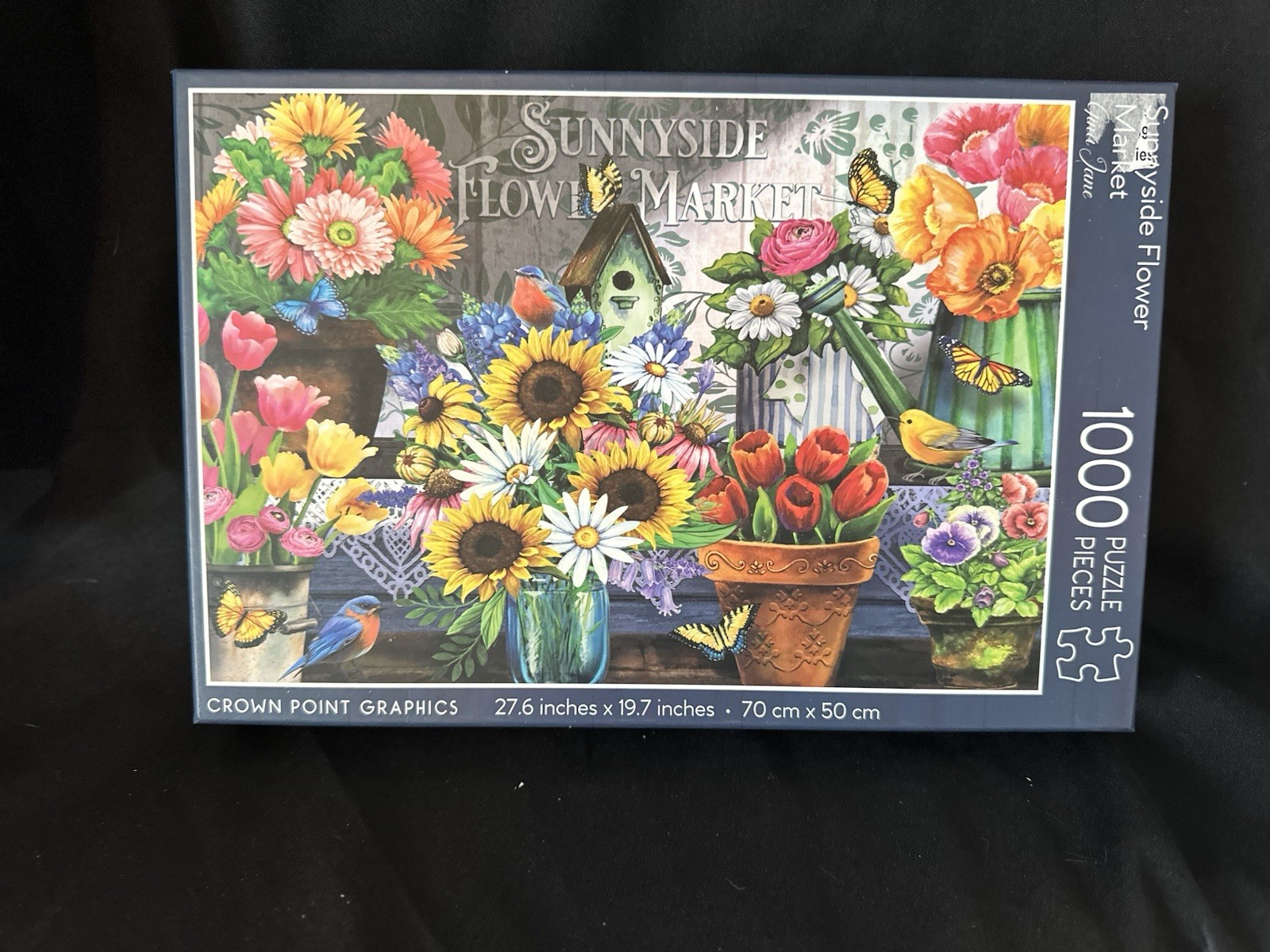 Crown Point Graphics Sunnyside Flower Market 1000 Piece Flowers Puzzle