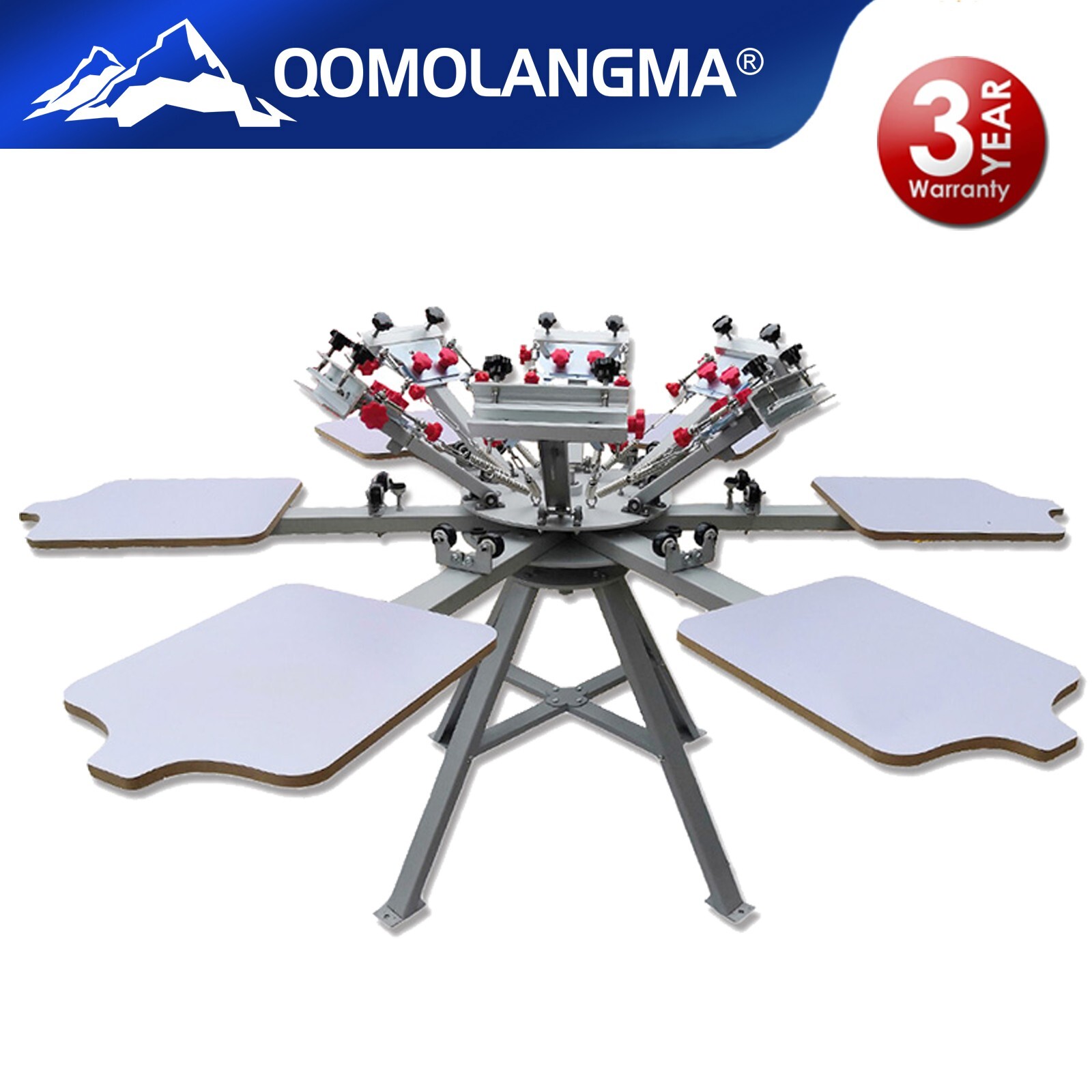 6 Color 6 Station Screen Printing Press Machine with Micro Registration