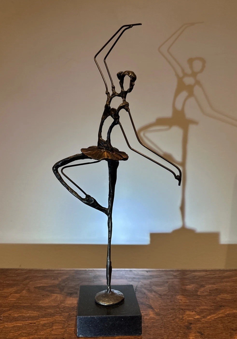 GRACE! BRUTALIST BRONZE BALLERINA SCULPTURE! VTG GIACOMETTI ERA JERE MID CENTURY