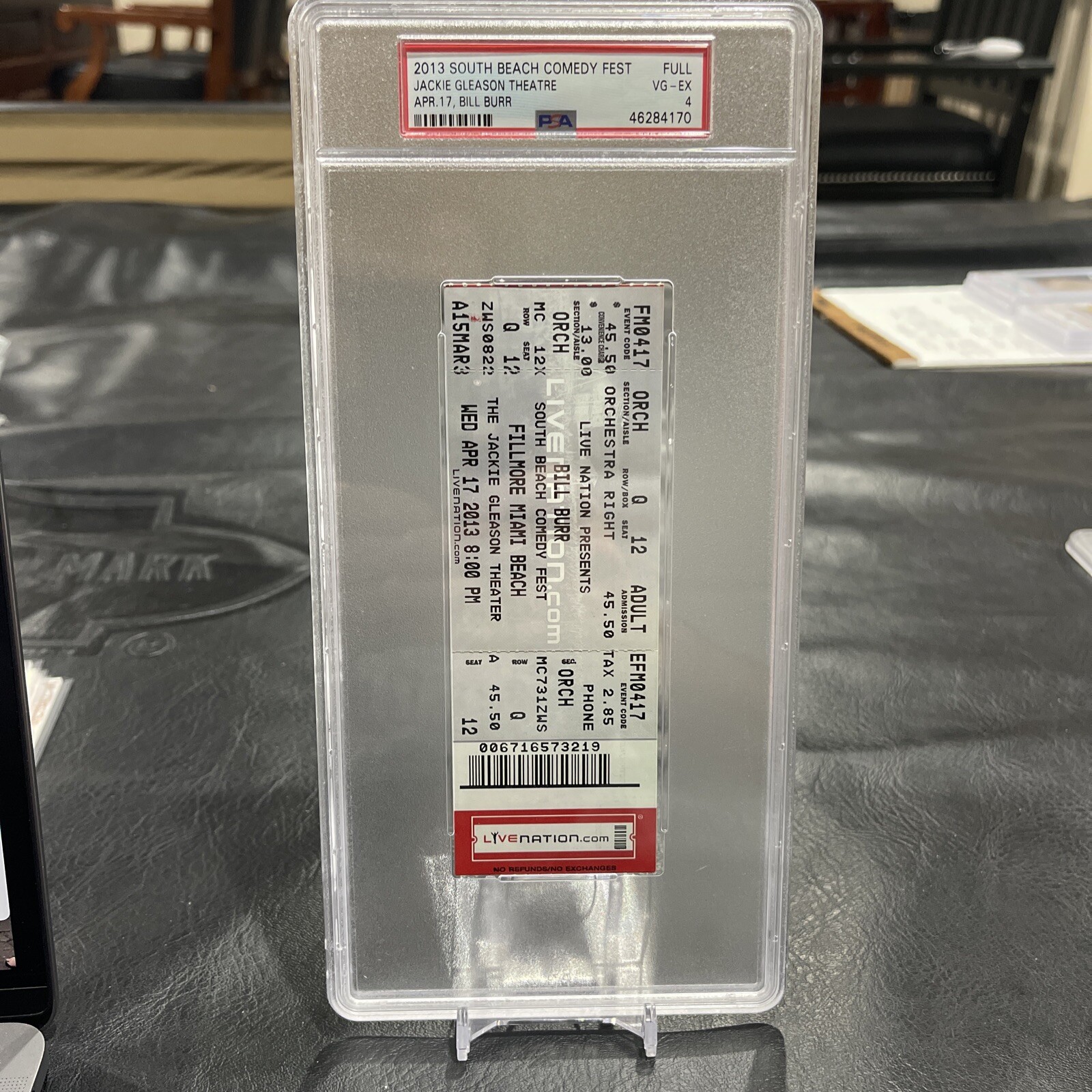 2013 South Beach Comedy Fest Jackie Gleason Theatre Bill Burr PSA 4 Full Ticket