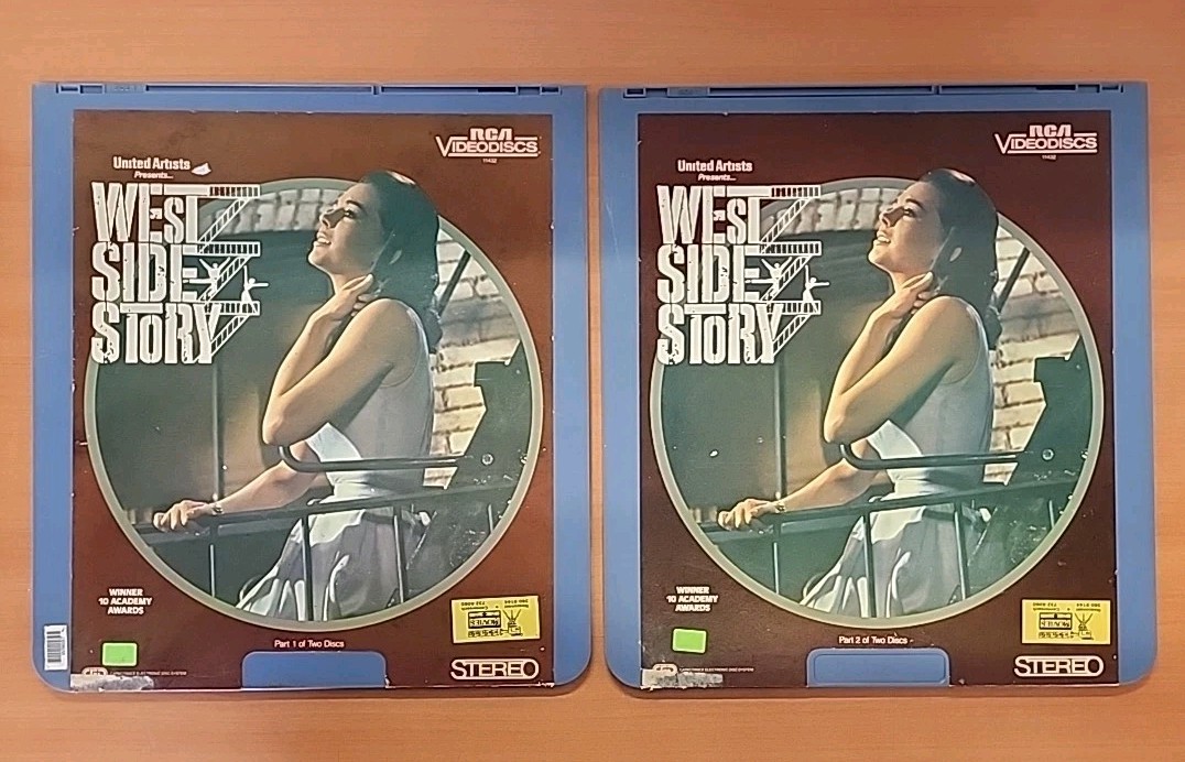West Side Story Parts 1 & 2 (1961) Vintage CED Videodisc TESTED WORKING