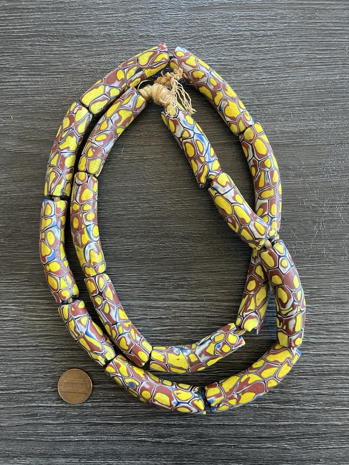 Antique Venetian Glass Millefiori “Elbow” African Trade Beads, Ethnic Tribal