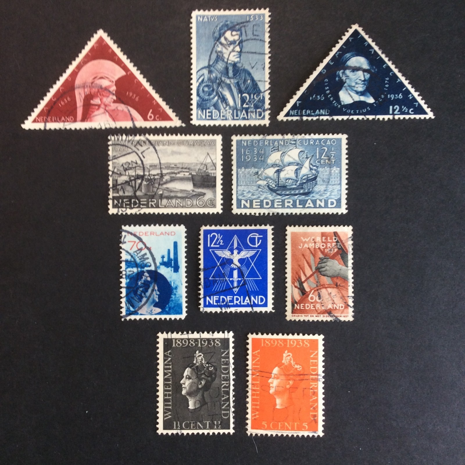 BroadviewStamps Netherlands #195, 199-200, 202-5, 207, 209-10 used VF