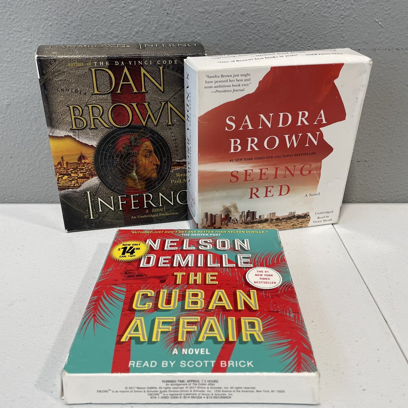 Dan Brown Inferno Sandra Brown Seeing Red Nelson DeMille Cuban Affair Audiobooks