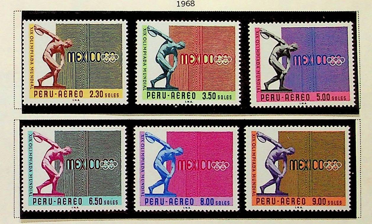 PERU Sc C226-31 NH ISSUE OF 1968 - OLYMPICS - (RM26)