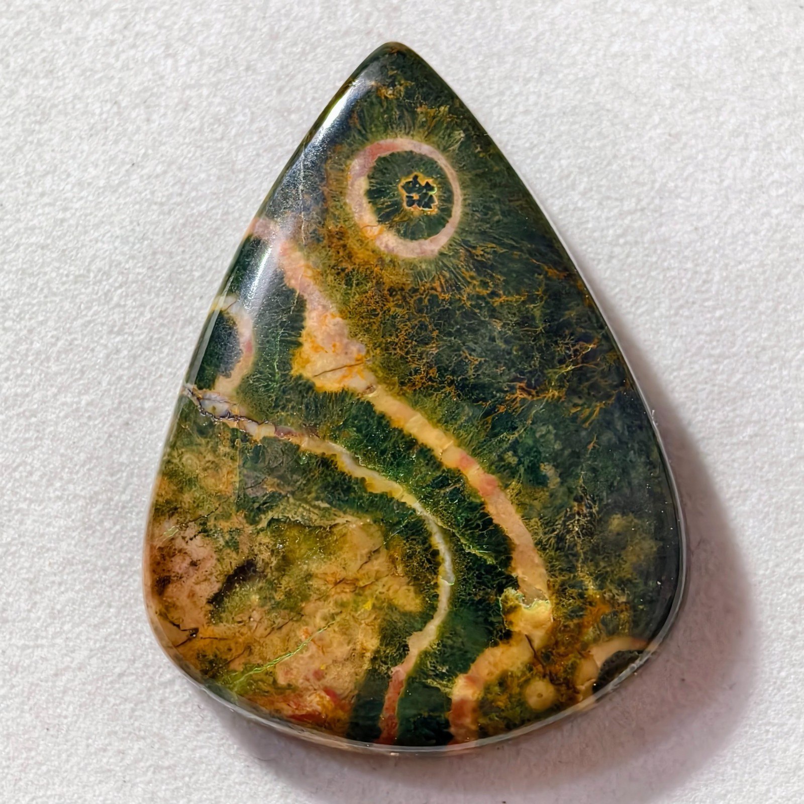 38 Cts Natural Ocean Jasper Cabochon Gemstone For Jewelry 33.1X18X5.9 MM