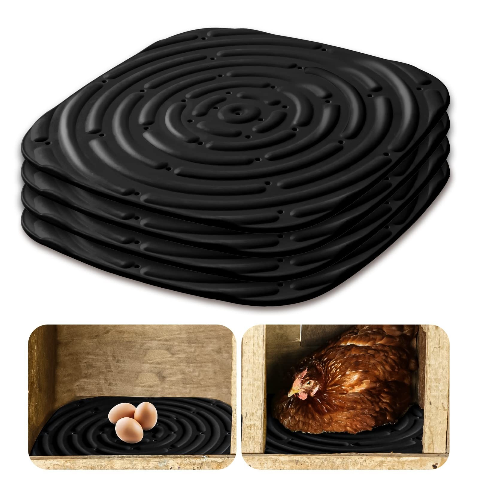 Skimzy Chicken Nesting Box Pads, 12 x 12 in Washable Reusable Nest Box Liners...