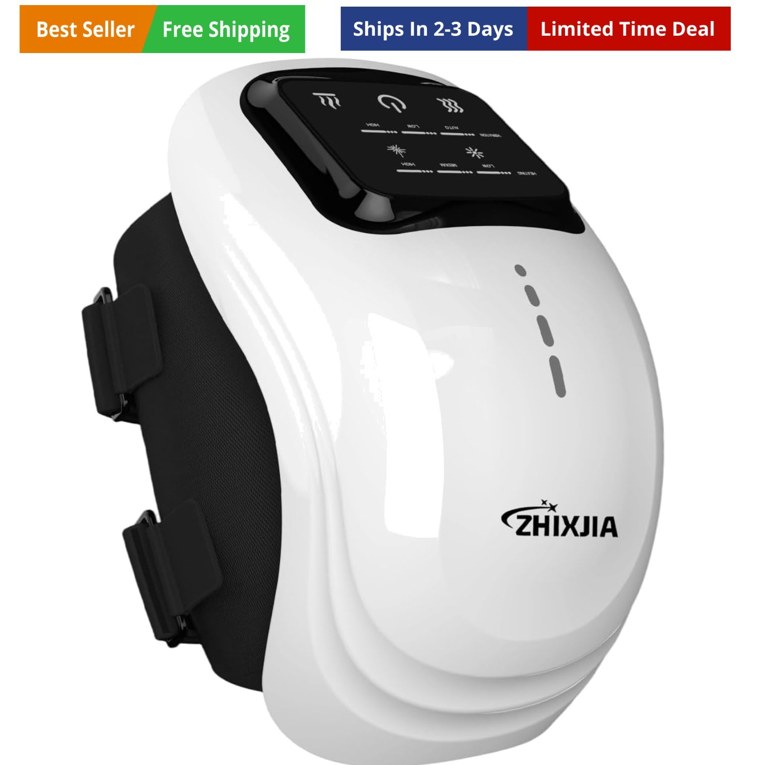 Knee Massager Smart with Heat, Red Light and Massage Therapy, 3 Vibration Mod...