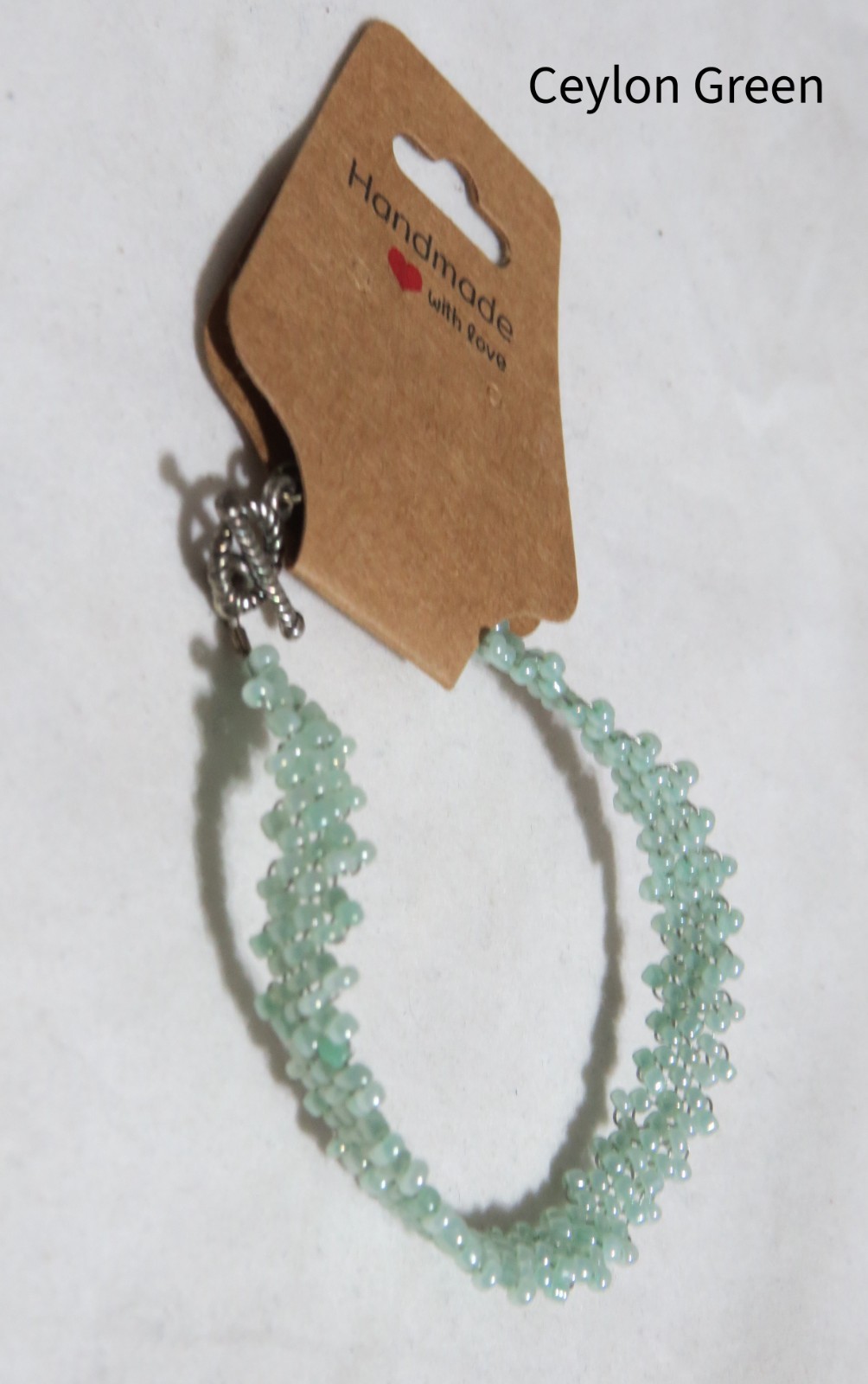 Ceylon Green Simple Strap Handmade Peyote Bracelet