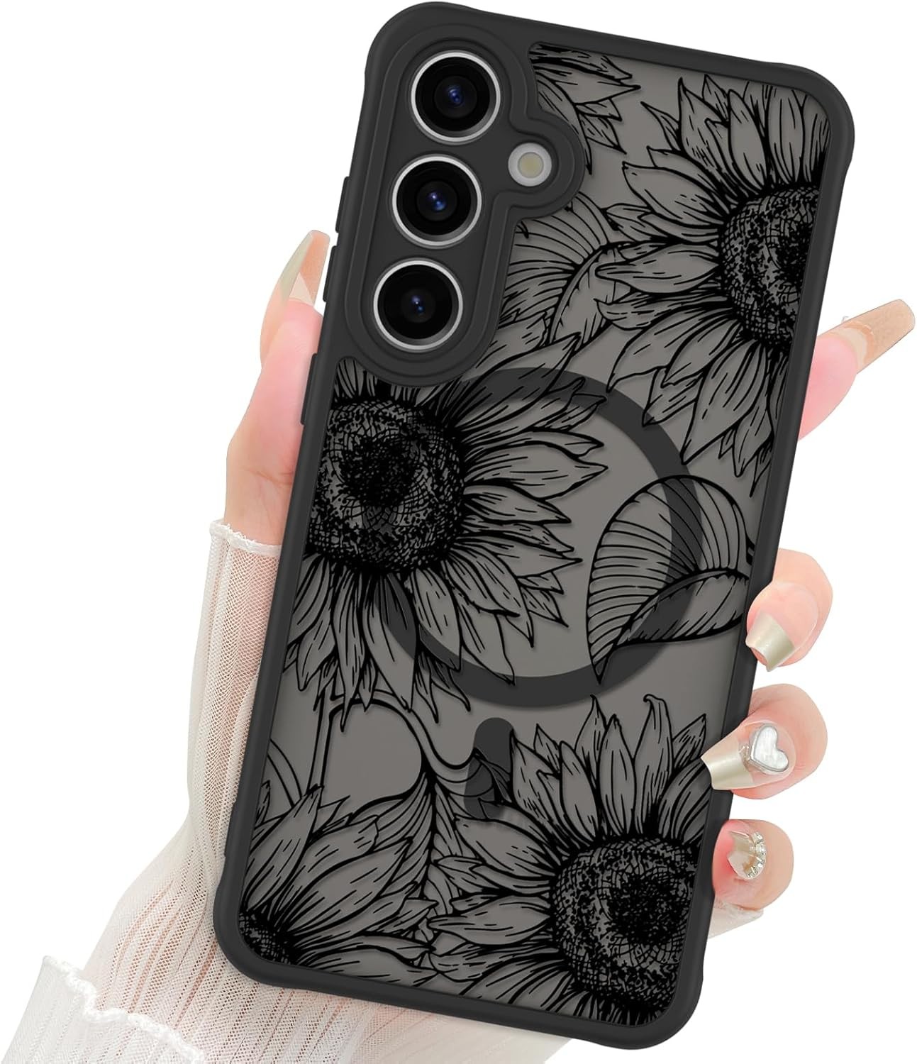 Samsung Galaxy S24 Plus Case Matte Flowers Design Cute Sunflowers Anti-Scratch C