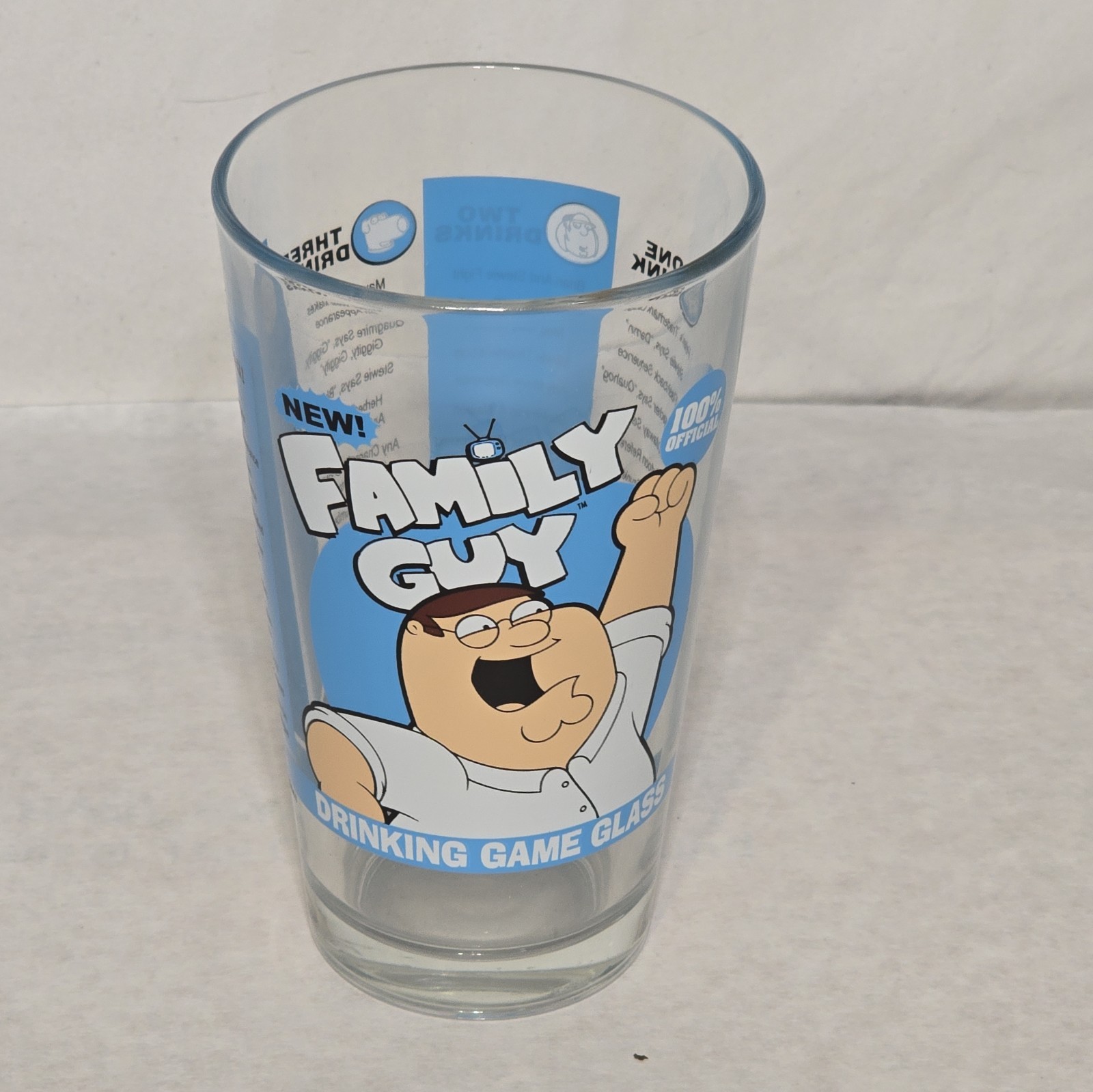 FAMILY GUY  12-16 OUNCE Collectors  THE DRINKING GAME GLASS