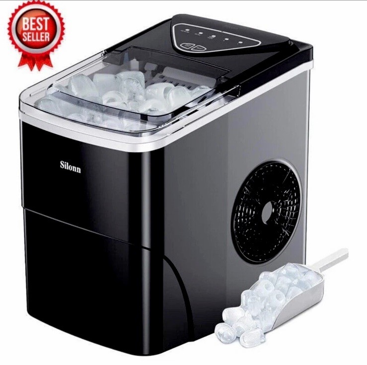Portable Countertop Ice Maker, Self-Cleaning, 26lbs/Day, 2L Tank, Black