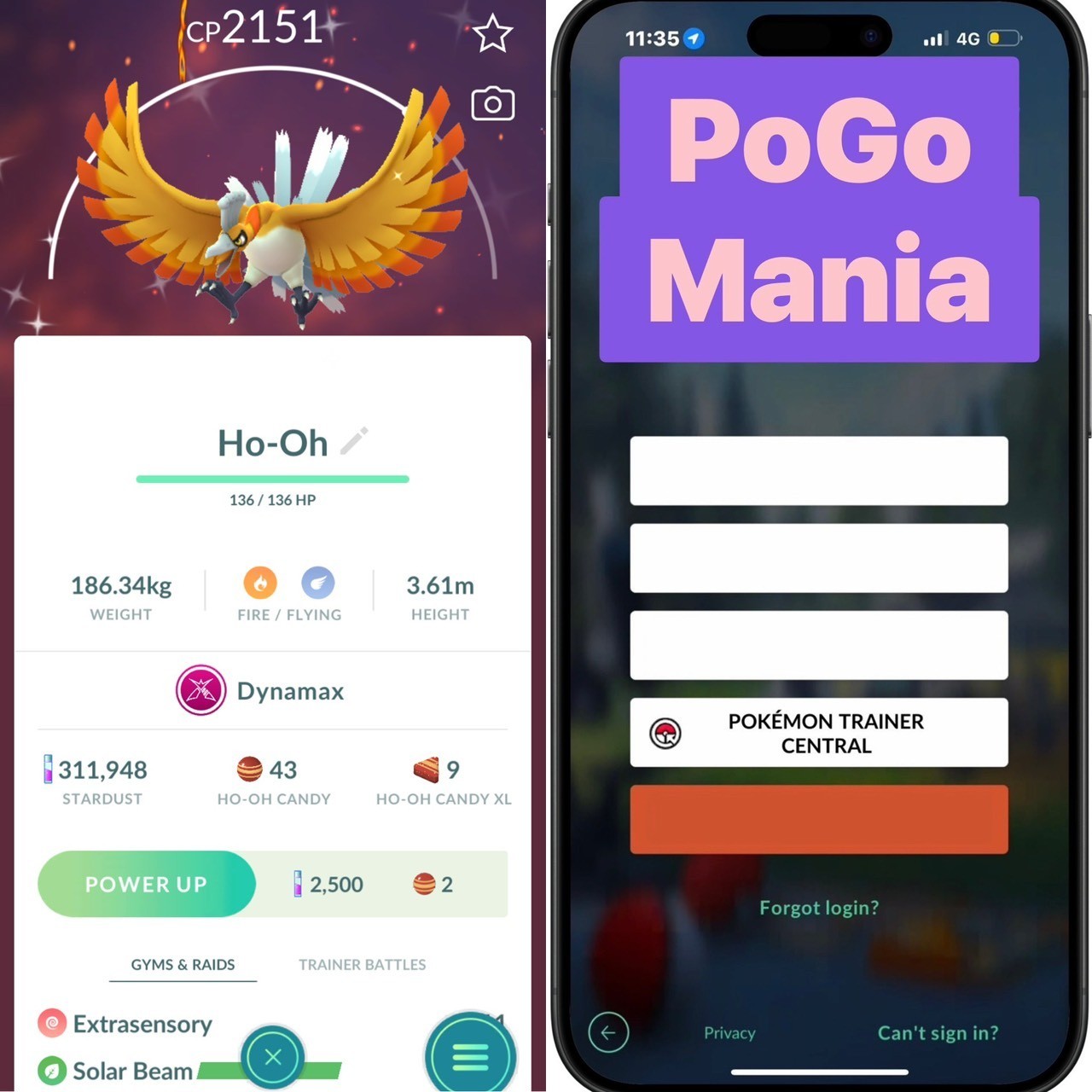Shiny Dynamax Ho-Oh✨mini PTC 20k✨(read description)