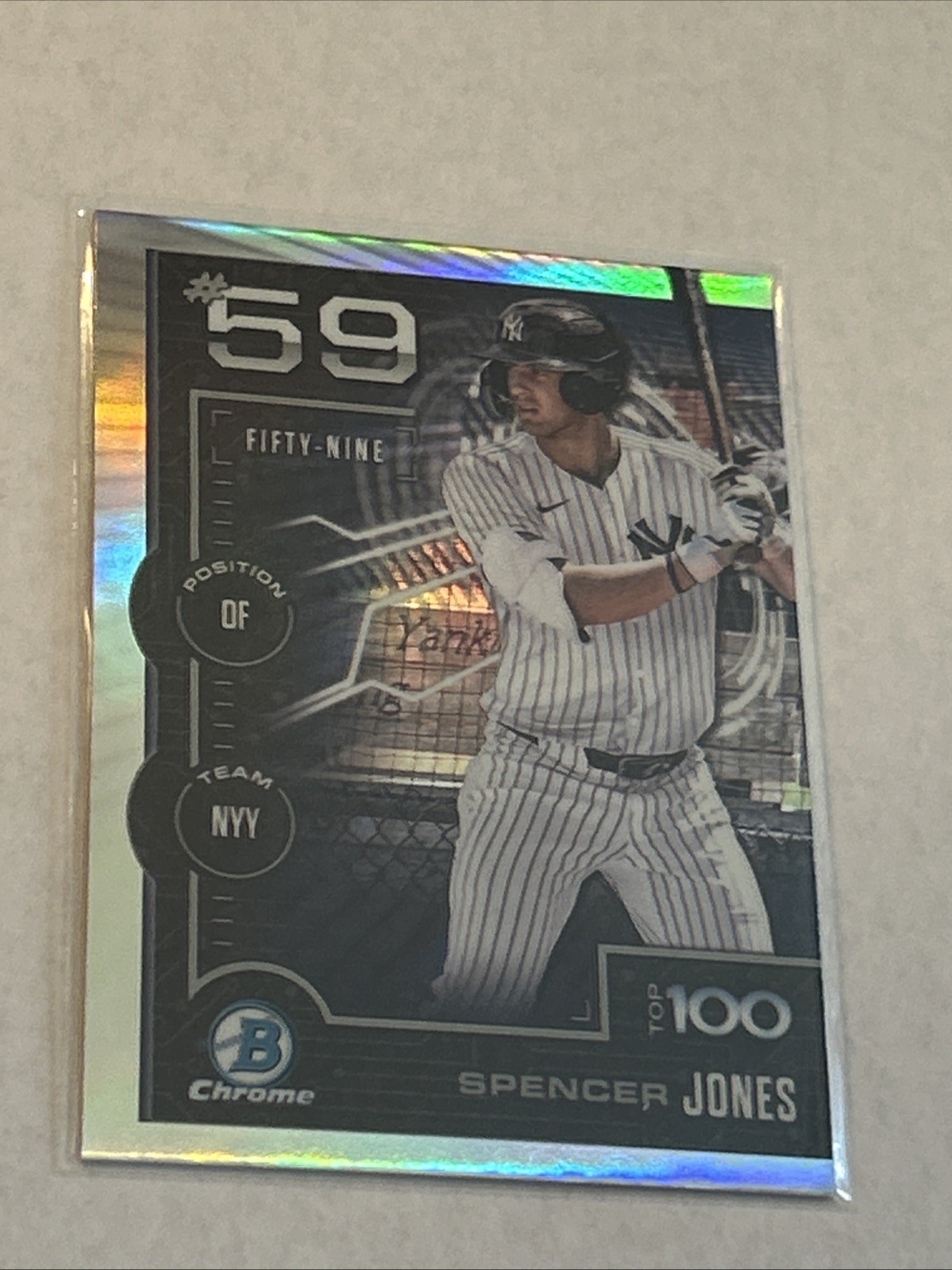 2025 Bowman Chrome Prospects Top 100 SPENCER JONES  #BTP-59 Yankees 