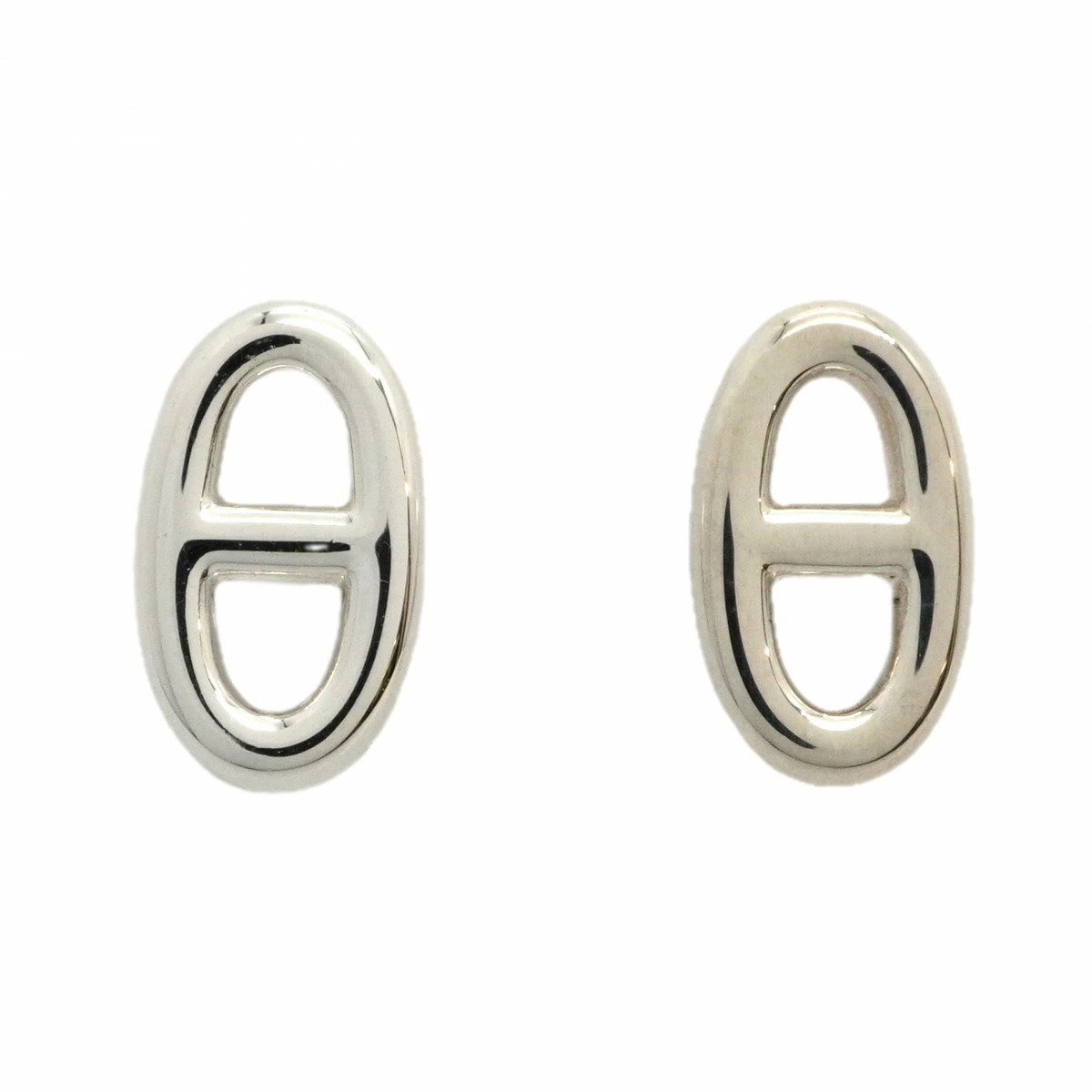 6jbb0370 Hermes Earrings Chain Dunkle TPM Silver 925 Used Ladies