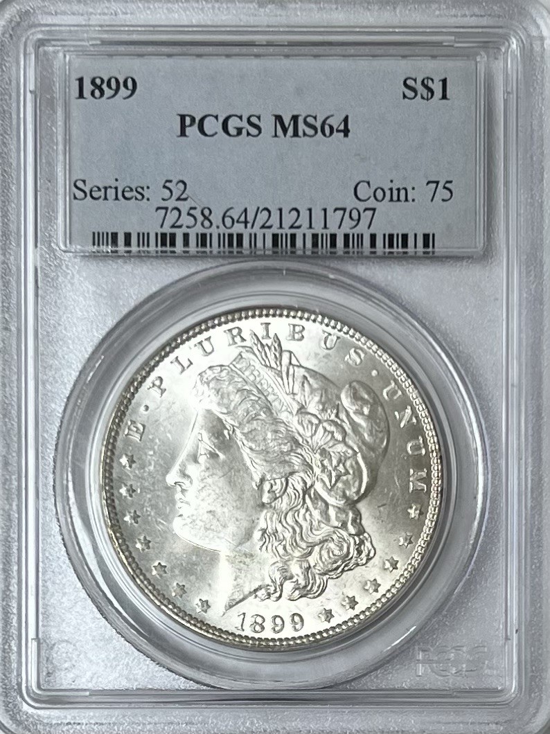 1899 P Morgan Silver Dollar S$1 PCGS MS64
