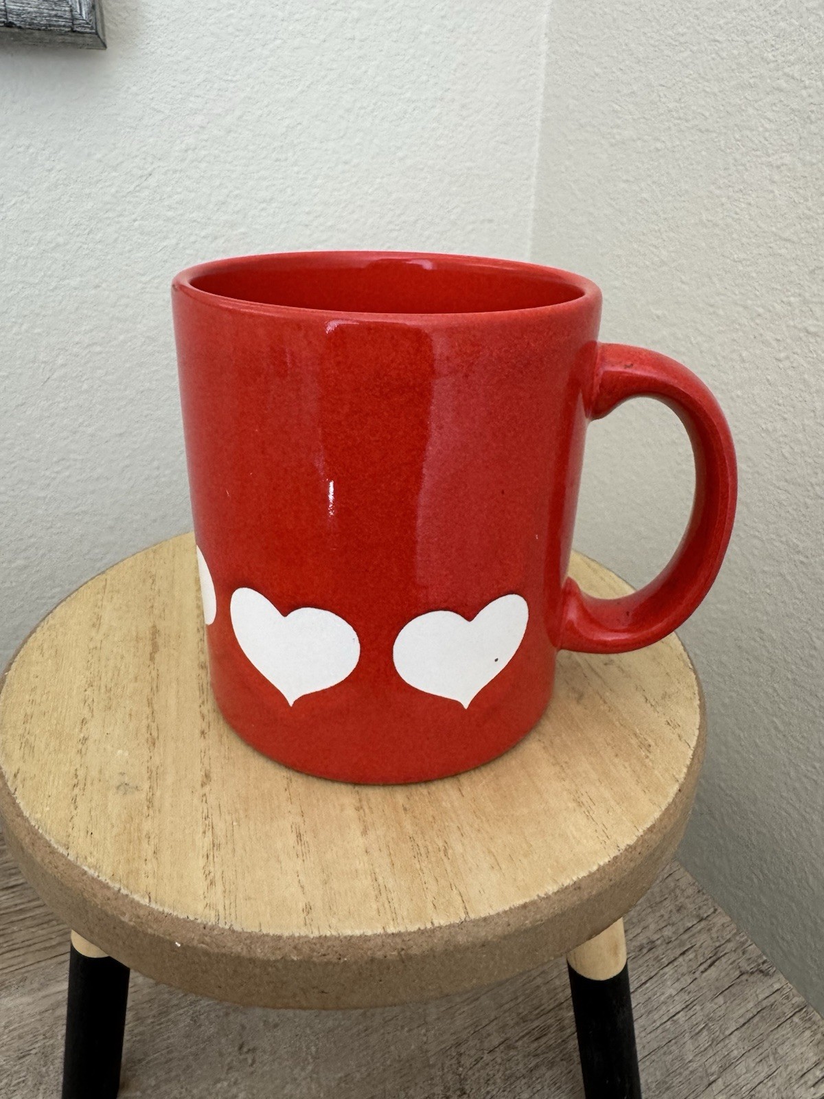 Waechtersbach Coffee Mug Red White Hearts Cup 10 oz Germany