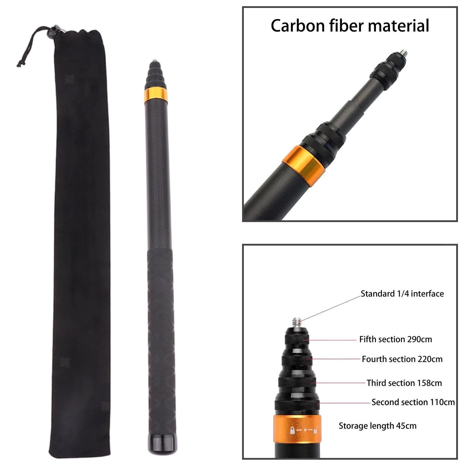 Invisible Selfie Stick Retractable Extension Pole Portable 360° Rotation Holder